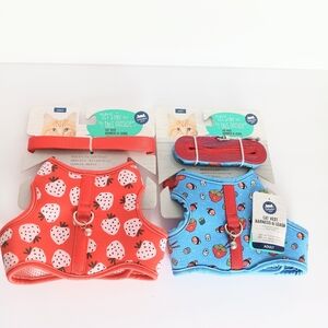 Whisker City Bundle Of 2 Adult Cat Harness Vest & Leash Combo NWT